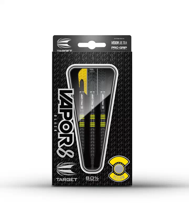 Target Darts Vapor8 Black/Yellow 80% Tungsten 19 grams